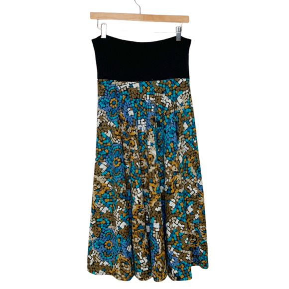 Contro Corrente Mosaic Patterned Stretch Midi Skirt MEDIUM - Picture 4 of 6